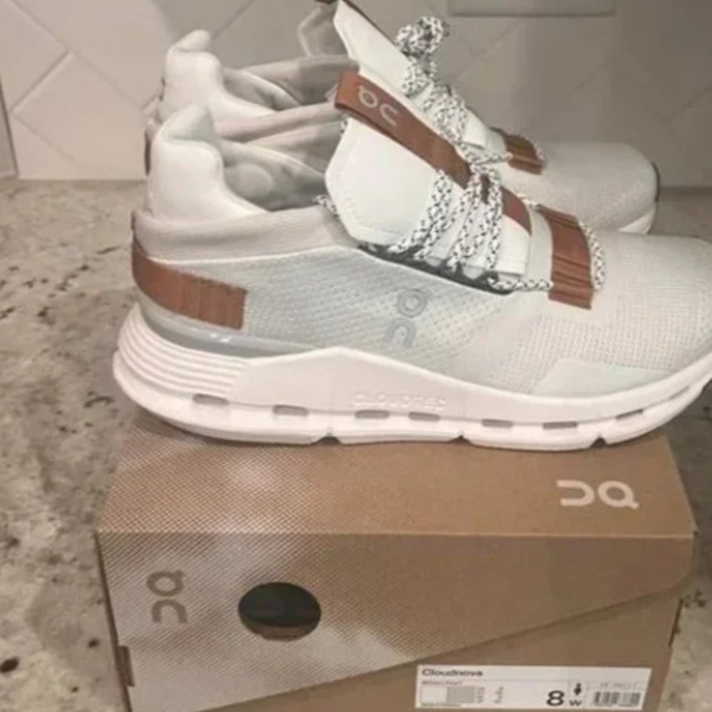 On Cloudnova White/Pearl Sneakers